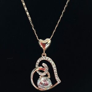 Heart Chain Crystal 18K Rose Gold Swarovski